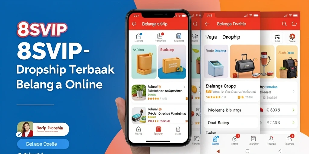 Tampilan antarmuka aplikasi 8SVIP yang intuitif untuk belanja dropship.