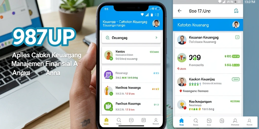 Tampilan utama aplikasi 987UP untuk Catatan Keuangan yang intuitif.