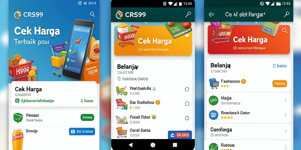 Antarmuka aplikasi CRS99 yang menampilkan fungsi Cek Harga.
