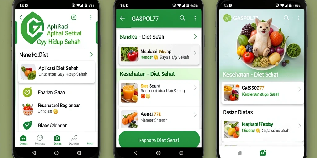Antarmuka GASPOL77 menunjukkan fitur pelacakan diet yang user-friendly.