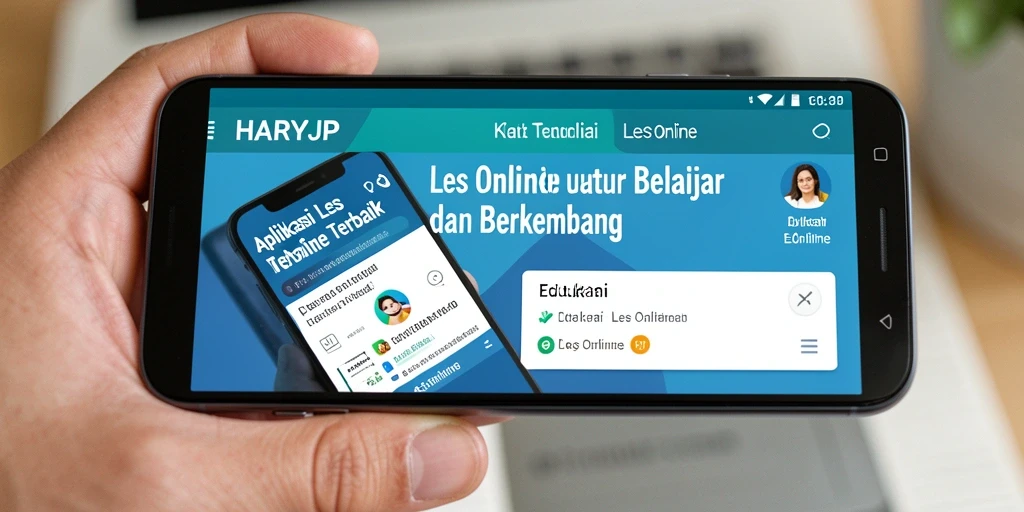 Tampilan antarmuka aplikasi Les Online yang interaktif dan mudah digunakan.