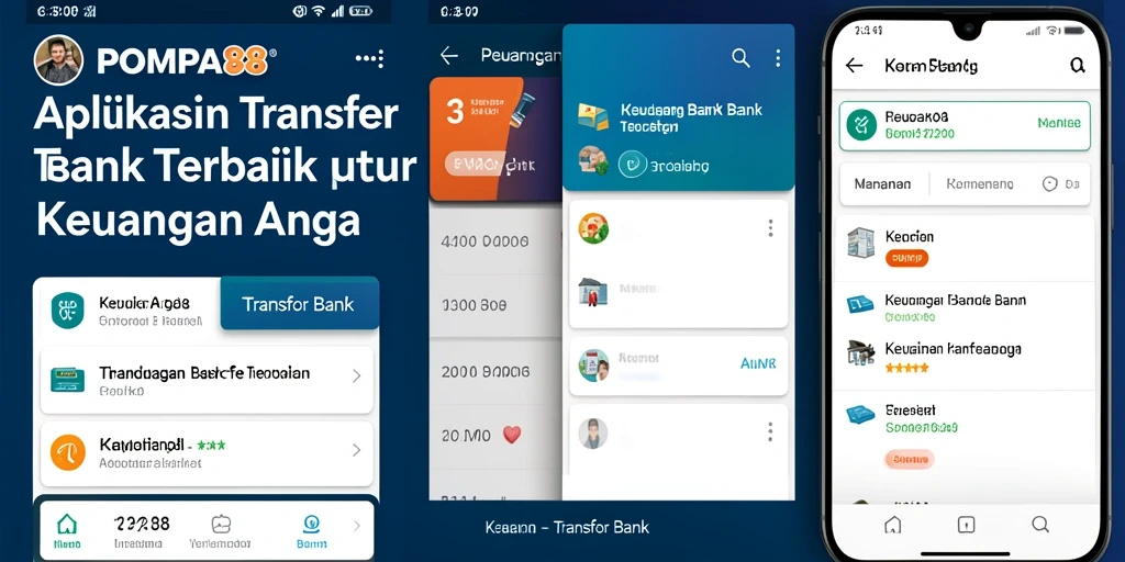 Tampilan antarmuka utama aplikasi Transfer Bank POMPA88.