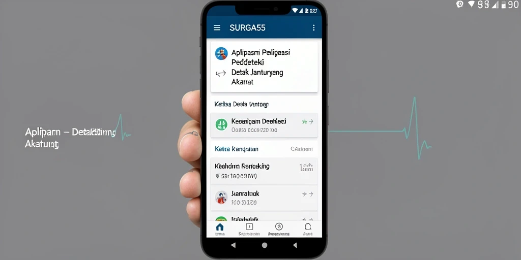 Tampilan antarmuka aplikasi SURGA55 untuk deteksi detak jantung.