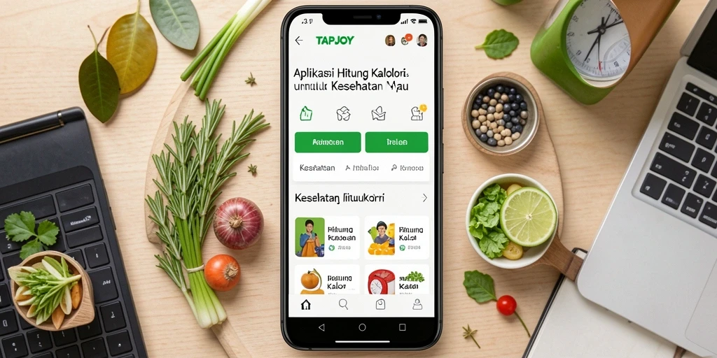 Antarmuka TAPJOY yang sederhana dan intuitif untuk menghitung kalori.
